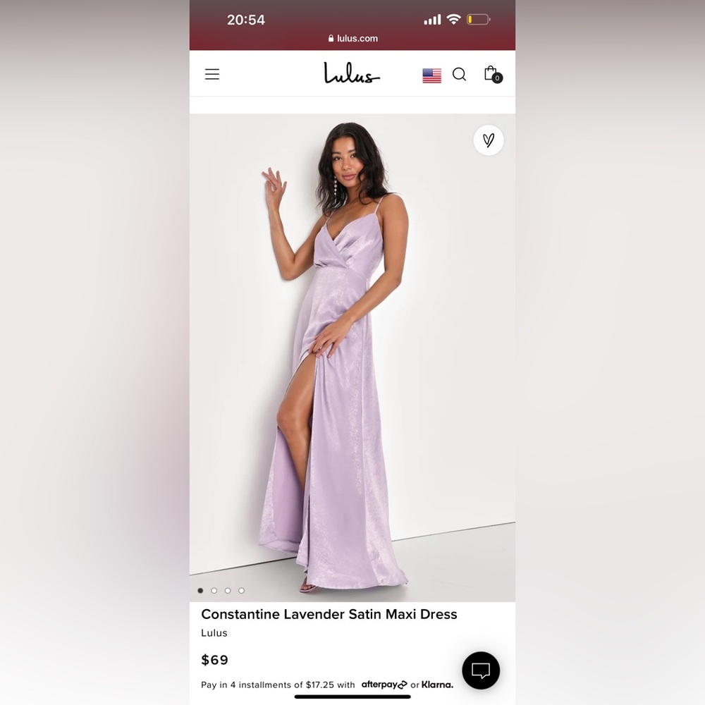 Constantine Lavender Satin Maxi Dress